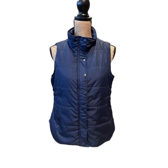 True Craft Jackets & Blazers - True Craft Women's Puffer Vest Navy Blue Size L Snap Closure Casual